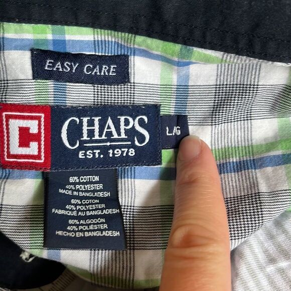 Chaps large button down short sleeve shirt - Picture 4 of 4